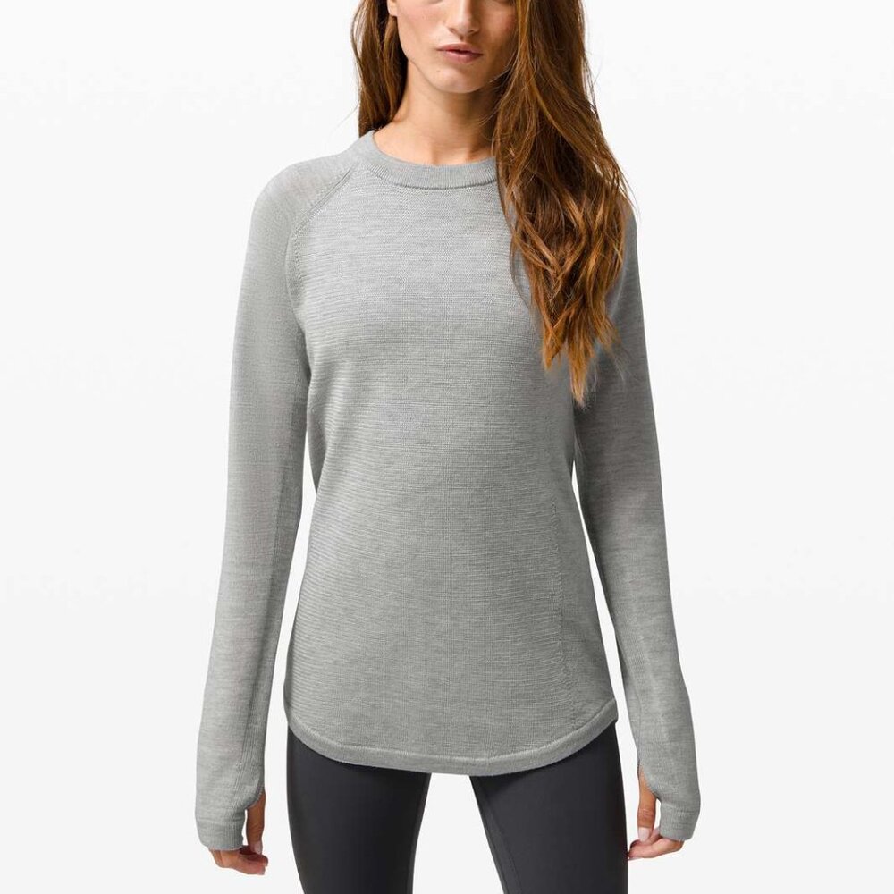 Lululemon Sit In Lotus Sweater- Heathered Core Light Grey SIZE 8